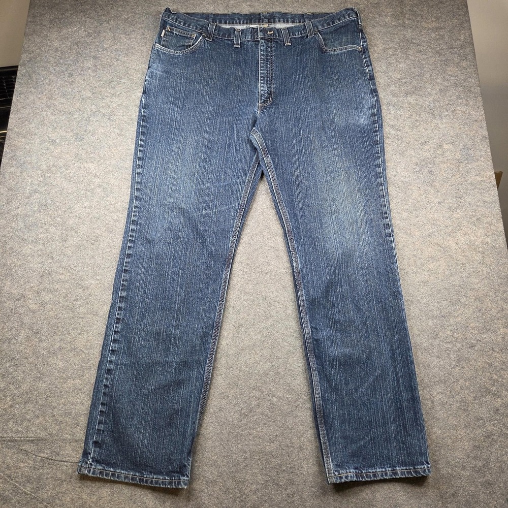 Carhartt‎ FR Jeans Mens 44x34 Medium Blue Straight Flame Resistant Denim Pants